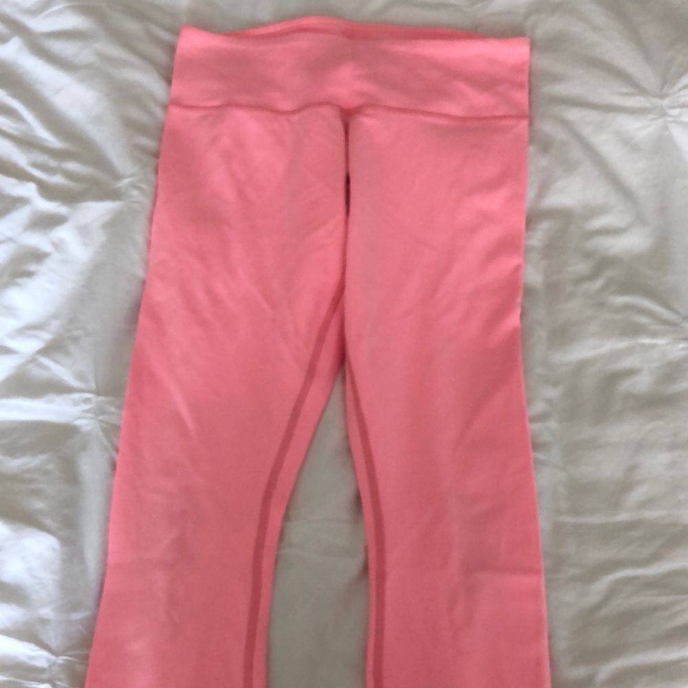 Lululemon Neon Coral Leggings Size 8